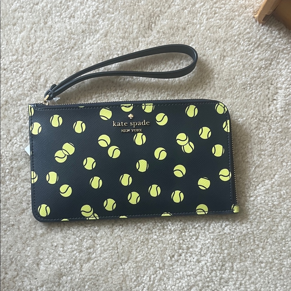Kate Spade Navy and Yellow Tennis Ball Wristlet